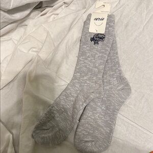 Aerie Gray Casual Crew Socks